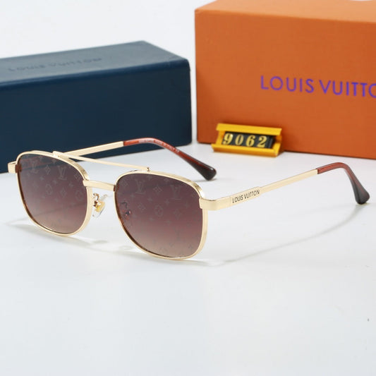 Louis vuitton Metal Double Bridge Square Sunglasses with Monogram Temples 9062 Square