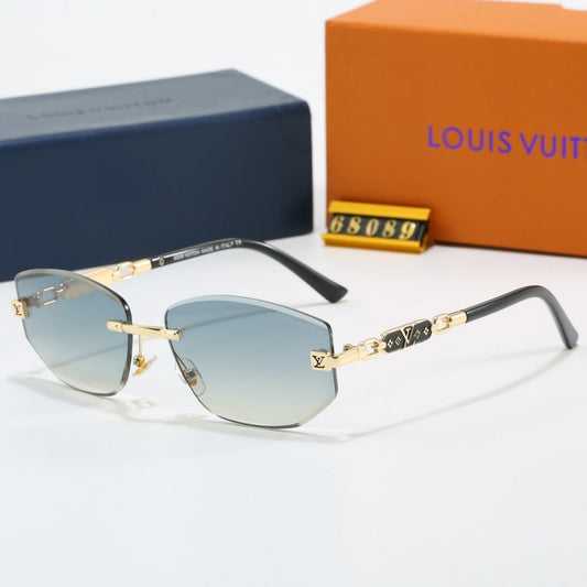 Louis vuitton Rimless Polygon Sunglasses with Monogram Details 68089 Mixed