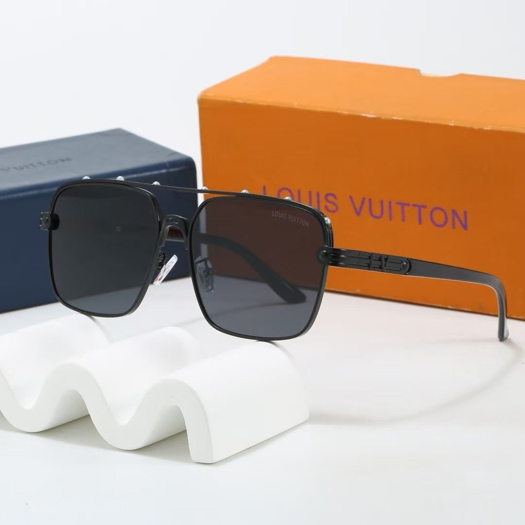 Louis vuitton Riveted Double Bridge Metal Square Sunglasses Square